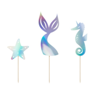 Topper na tort;  Syrenka - 24,5cm  op.3 szt.