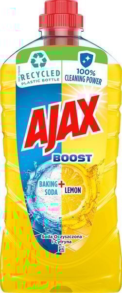 Płyn uniwersalny 1l  Ajax Boost, soda oczyszczona+cytryna (żółty)  (kart.12)