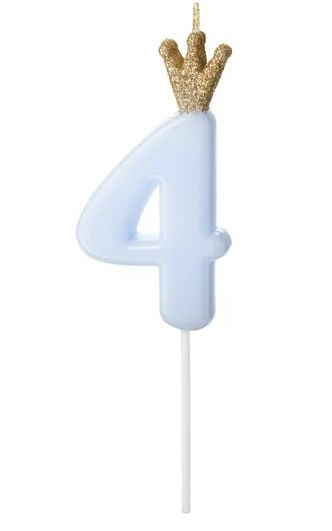Świeczka cyferka - błękitna  4 