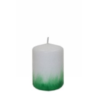 Świeca walec  70/100 biała - trawa   Wielkanoc **