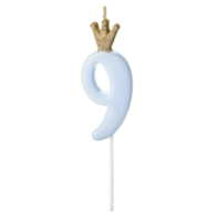 Świeczka cyferka - błękitna  9 