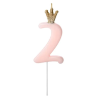 Świeczka cyferka - różowa  2 