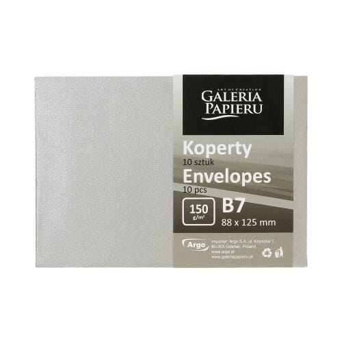 Koperta ozdobna B7  Pearl srebrny, 150g