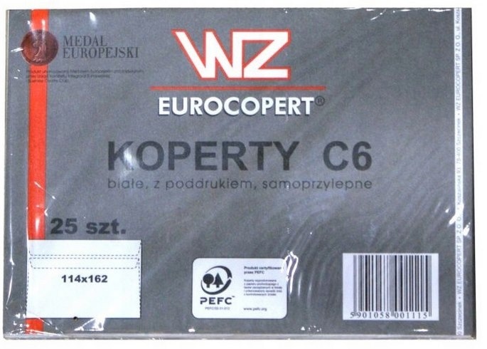 Koperta biała  C6 SK  op.25 szt.