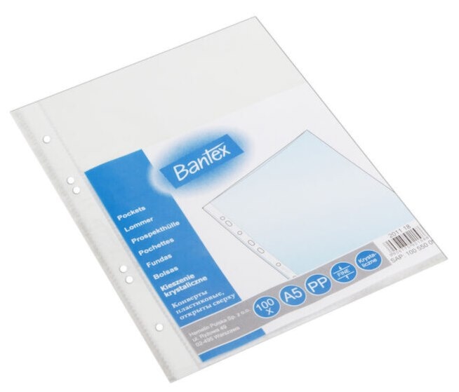 Obwoluta A5  krystaliczna  op.100 szt. Bantex 201118