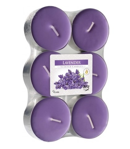 Świeczki-podgrzewacze zapachowe, duże  op.6 szt. p35-6-79 S6 lawenda; Aura