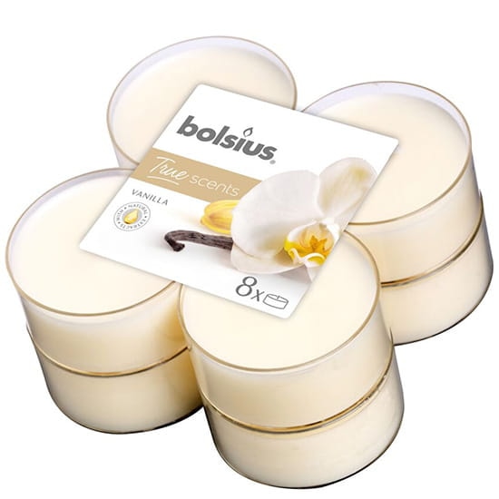 Świeczki-podgrzewacze zapachowe  op.8 szt. maxi  wanilia; Bolsius **