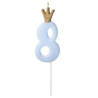 Świeczka cyferka - błękitna  8 