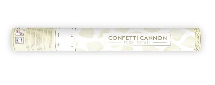 Tuba  z płatkami róż; kremowe 40cm