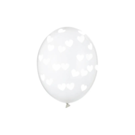 Balon 30cm  op.50 szt. Serduszka, Crystal Clear