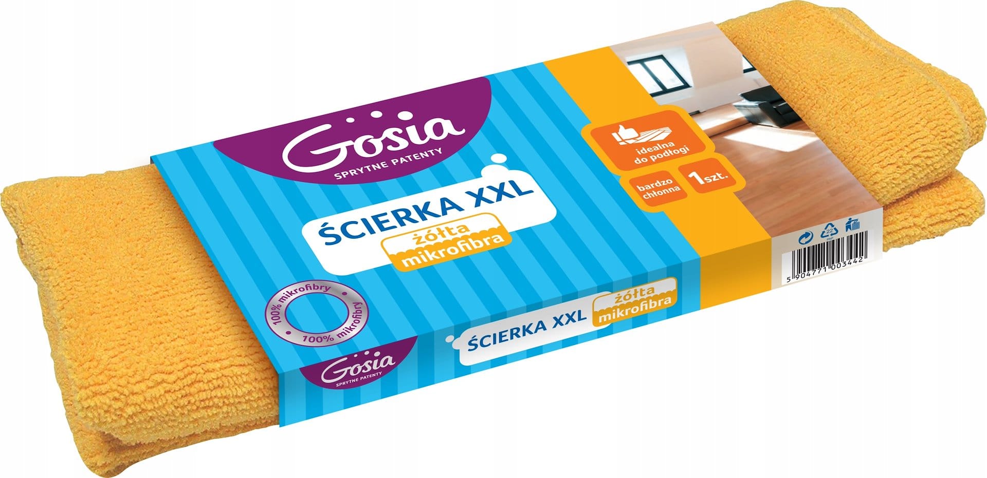 Ścierka z mikrofibry 50x60 Gosia XXL - do podłogi; żółta