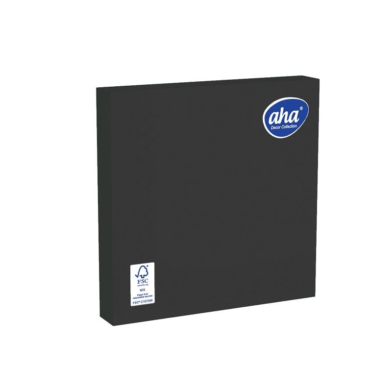 Serwetki 33x33cm  skł. 2-warst.  op.250 szt. czarna AHA