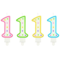 Świeczki cyfry - z kropeczkami  1 